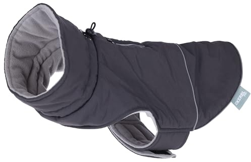 Kerbl Pet Hundemantel Montreal, Hundejacke, Regenjacke, XXL, grau, 55cm, Polyester, Hunde, Wind- und wasserabweisend