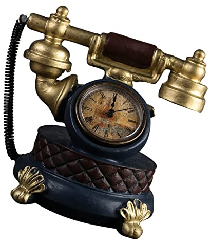 Ipetboom Horloge Résine Rétro Pour Bureau Et Intérieur Dorée Horloge Décorative Artistique Décoration Vintage