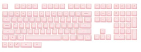 EPOMAKER AegisSil Keycap Set, Silicone Material, Cherry Profile, 113 Keys, 65%/75%/96%/Full Size, Custom Keyboard Keycaps Set for Cherry MX, Kailh, Outemu, Gateron Mechanical Gaming Keyboard (Pink)