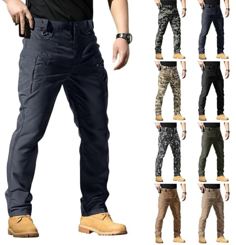 Genérico pantalon trekking hombre verano, Pantalones de Trabajo Hombre Elasticos Cargo Pantalon para Trekking Senderismo Funcional Montaña Escalada Pantalones Militares Tácticos de Camuflaje
