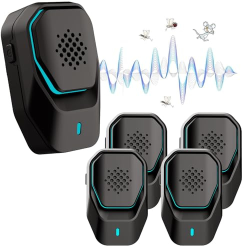 AILEDA Antizanzare Ultrasuoni 4 Pack, Repellente Ultrasuoni per Topi Professionale da Interno Dissuasore,Potente Repellente per Topi per Zanzare, Ratti, Scarafaggi, Insetti