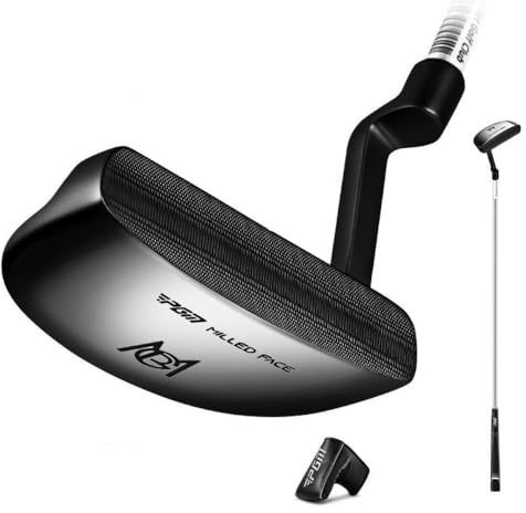 Putter per mazze da golf per destrorsi con albero in acciaio a 3 gradi, per uomo e donna, con copertura per mazza da golf (con copricapo)