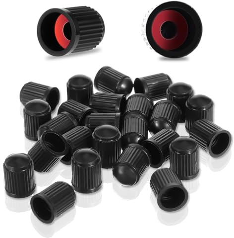 100Pcs Dust Caps for Car Tyres, Black Tyre Valve Caps, Plastic Valve Stem Covers for Cars with O Rubber Ring, Universal Air Valve-Cap Car Tyre Cap Replacement for Bike Truck Bicycle SUV