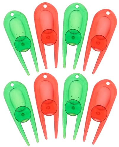 Healeved Set da 8 Pezzi Attrezzi per Riparazione Zolle da Golf Forchetta e Marcatore Palline Accessori Compatti per Manutenzione Putting Green Strumenti Durevoli per Golfisti
