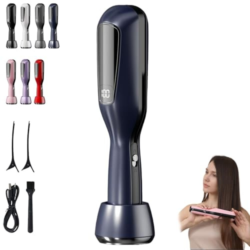 2 En 1 Coupe Fourche Cheveux, Appareil D'éLimination Des Fourches, Tondeuse à Pointe Fourche Avec Affichage LED, Coupe Fourches et Pointes AbiméEs (Bleu)