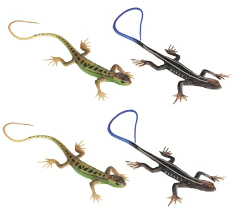 Artibetter Set 4 Pezzi Giocattolo Lucertola in Plastica Dura, Figure Animali Realistiche di Lucertola, Decorazione Artificiale per Giardino e Gioco Educativo