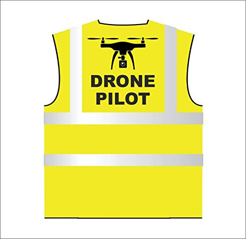 DRONE PILOT HI VIS VIZ VESTE HAUTE VISIBILITÉ EN471 JAUNE VESTE DE SÉCURITÉ (XL)