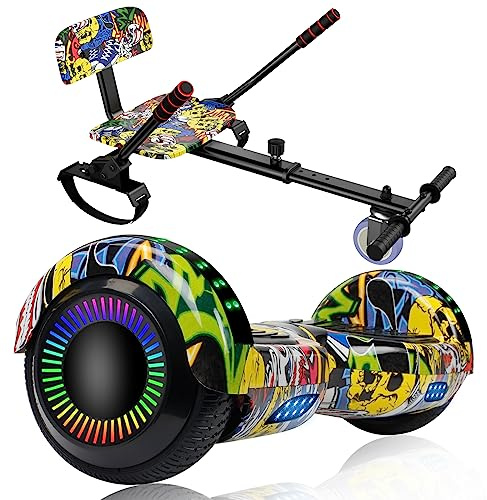 UNI-SUN Scooter Seat Attachment, Scooter with Go Kart for Kids Boys Girls Adults, with Corlorful LED Lights, Bluetooth