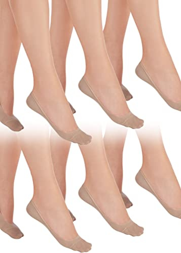 Golden Lady Salvapiede Ballerina 6 Paia Calcetines de Estar por casa, Beige (Naturale C01a), 35/38 para Mujer