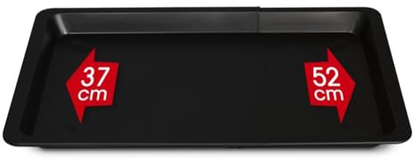 FORMEGOLOSE, Plaque à pâtisserie rectangulaire extensible 33x38/52 cm, Acier avec revêtement antiadhésif, Noir