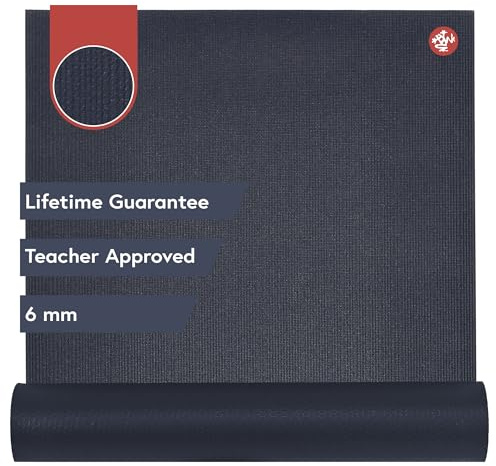 Manduka PRO Yoga Mat 71 - 6mm | Lifetime Durability | Hygienic Construction | Premium Studio Quality | Teacher Approved | 71 x 26 inches | Midnight