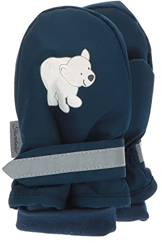 Sterntaler Fäustling mit Daumen und Eisbär-Print, wasserabweisend, mit elastischem Bündchen und Klettverschluss - unisex Accessoires für Babys & Kleinkinder - marine, Gr. 1