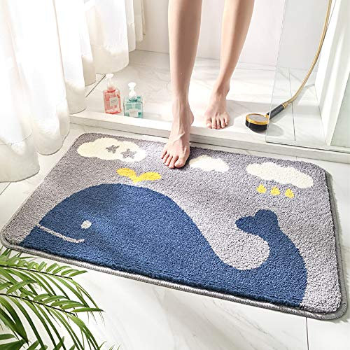 SDINAZ Badematte Teppiche rutschfest Waschbar Badteppiche Badvorleger Pads Badematten Duschmatten Badewannenmatten 80 x 50 cm