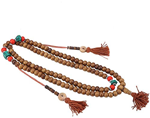 Prayer Bead Armband, 108 Natural Beads Halsband Tibetanskt rosenkransarmband Meditation Mala Prayer Beads Buddhist Stretch Armband