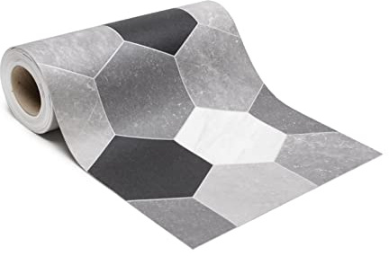 Giuri Tessuti - PASSATOIA per Cucina in Vinile - Tappeto Runner Antiscivolo e Lavabile in PVC - Largo 50 cm (240 CM, ALVEARE MARMO)