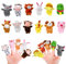 Gukasxi 12 Stücke Mini Plüsch Tier Fingerpuppen, 12 Stil Cartoon kleine Handpuppe Spielzeug, Mini Plüsch Figuren Klein Tierfiguren, Baby Fingerpuppen Set, Geburtstag Party Tasche Füller, für Kinder