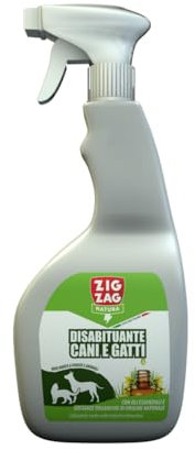 ZIG - ZAG Disabituante Cani e Gatti, Repellente Naturale antimacchia per Interni ed Esterni, a Base di olii Essenziali e sostante organiche Naturali, 750 ml