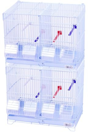Jaula Metálica de Criar para Pájaros con Comedero - 2 Pisos Color Aleatorio (DZL304)