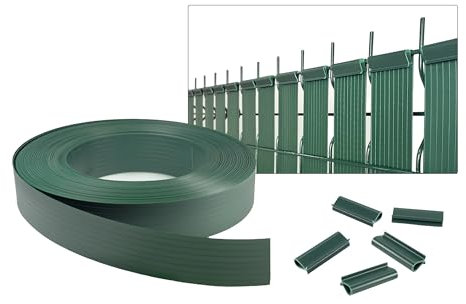 CASANOOV Kit Lamelles Occultantes PVC Souple BALDO - Bande Brise Vue pour Grillage Rigide et Clôture – 60 m x 4,6 cm Gris – 400 Clips Inclus Cache Clôture Jardin - Montage Horizontal, Vertical Facile