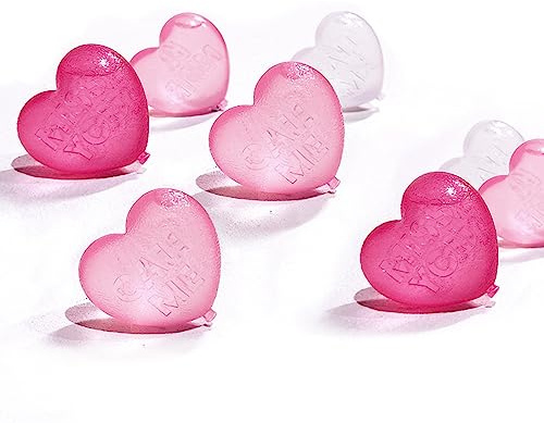 & Reusable Ice Cubes – 15-Piece Heart-Shaped Plastic Freeze Gel Cubes for Whiskey, Coffee & Cocktails, No Dilution, Dishwasher Safe