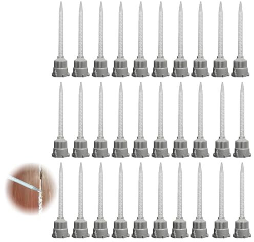 30 Stück Statikmischer 1:1 Mischerspitzen Kunststoffkleber Mischrohr, Mischdüsen,Mischertülle Für 2k-Kleber,Statikmischer,Mixtülle Mischerspitzen Kunststoffkleber Für Rohrstrom Ab Mischdüse (Grau)