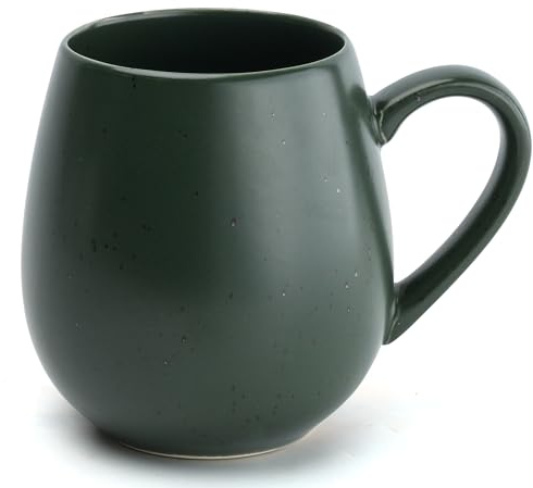 TeHappy Lemuro tekopp stor – 550 ml – kaffekopp stor – jumbokopp – stor tekopp – XXL kopp – temugg – tetillbehör – temugg – matt – khaki