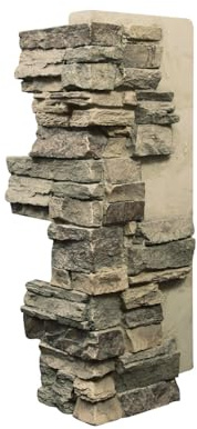 AZ Faux High-Density Polyurethane Faux Stone Interlocking Outside Corner for Interior and Exterior Decor | Stacked Stone Interlocking Outside Corner | Sedona | Ocean Mist