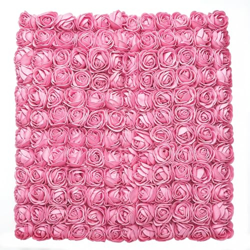 Gkhlg 144 Pcs Foam Roses Artificial Flowers with Soft PE Foam Stems Craft Flowers for DIY Crafters to Decorate Home Parties and Holidays (Pink)