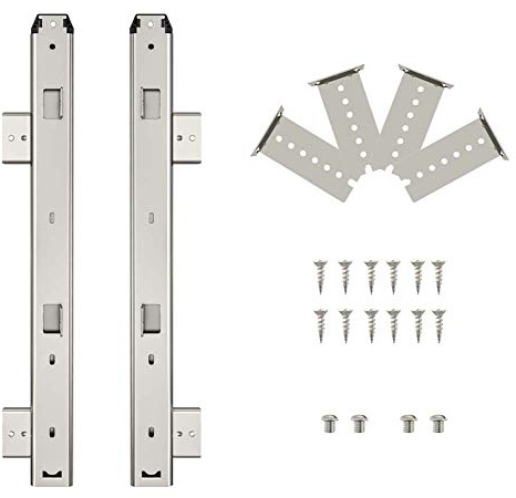 FRMSAET 305/355/405/455 mm Espesor Construcción de acero Teclado Cajón Deslizadores Bandejas Accesorios Gabinete Muebles Rieles de hardware (405 mm, Plata)