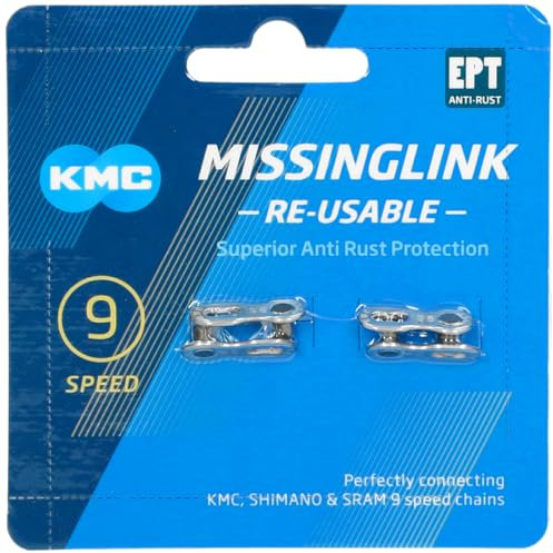 KMC 9 velocidades EPT MissingLink, plata oscura, paquete de 2