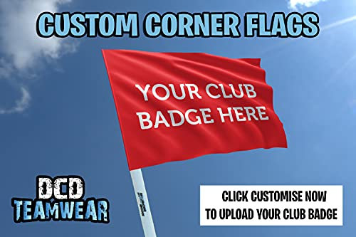 Red personalised football corner flags customised with your team logo (Set of 4 flags) (4 Flags and Poles)