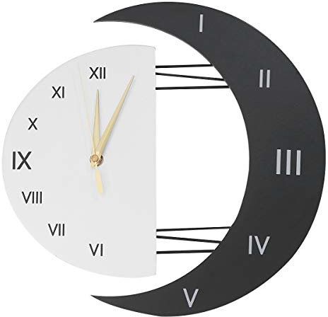 FOMIYES Despertador Analógico Sin Pilas Reloj De Pared Radiocontrolado Diseño Creativo y Silencioso