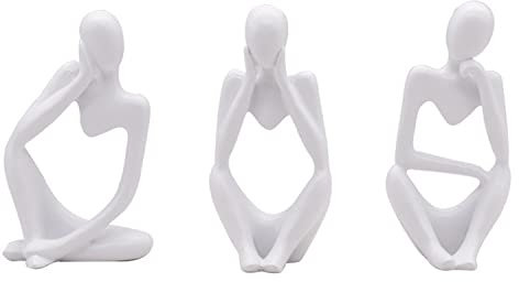 PIGPIGFLY Sculptures,Decorative Figures,Abstract Figure Statue,Decoration Living Room,Abstract Sculpture,Home Store Decoration,Modern Living Room Ornaments（White）