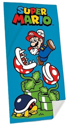 Kids Euroswan Super Mario Handtuch aus Baumwolle, 140 x 70 cm