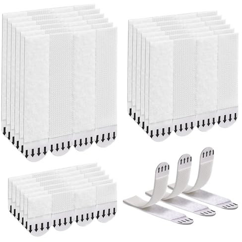 Luckynono 36 Paar (72 Streifen) Bilderklammern, S/M/L, Klebestreifen zum Aufhängen von Fotos, abnehmbare Klebebänder zum Aufhängen des Netzteils, Befestigung Rahmen ohne Bohren