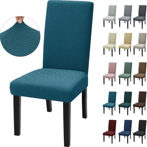 Ystyle Coprisedie con Schienale Elasticizzati 4 Pezzi, Turchese | Copri Sedie Soggiorno Universali, Fodere Sedie Antigraffio Gatto Resistente, Coprisedia Moderno Lavabile Antimacchia
