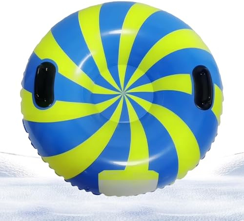 Valicaer Inflatable Snow Tube Sledge,Heavy Duty Inflatable Snow Sled with Handles Snow Tube for Sledding 90cm Thickened Snow Tubes Inflatable Sledge for Kid and Adult Winter Sledding Skating Skiing