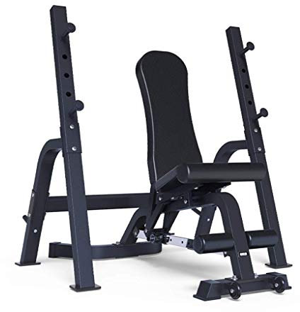 Skivstång Squat Rack Stativ Justerbar höjd Solid stål Bänkpressar Hantelbänk Viktbord Multifunktionell viktbänk Skivstång Säng Bänkpress Squat Rack，Svart-147 * 74 * 50cm