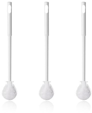 Juego de 3 cepillos para biberones de silicona (29 cm), para biberones, botellas de zumo y botellas reutilizables, apto para lavavajillas y antiarañazos