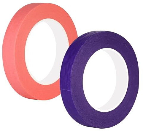 Ctyjia 2 Rotoli Nastro per Mascheratura 10 mm x 50 m Nastro Adesivo Carta, Nastro Decorativo per Pittura, Artigianato e Fai Da Te, Rosa e Viola
