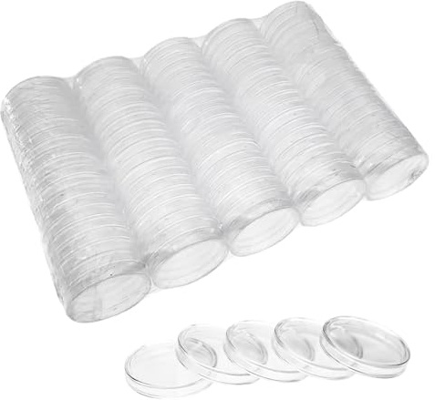 100 stycken klara plastmynthållare rund 40 mm myntkapslar förvaring kristallklar GPPS myntlåda för minnesmynt och medaljer