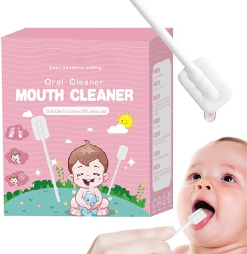 Orallrengörare för baby – 30 st mjuka tunggasbindningar, bärbar flexibel tandköttsvårdstrasa | lim frree tungtorkare för spädbarn småbarn, bekväm munhygien skim tyg munproppar för babytand