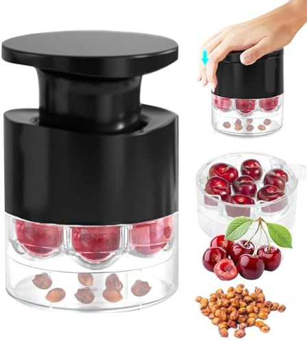 Kirschen-7kerner Und Pflaumenentsteiner, Extra Schnell: 7 Kirschen Auf Einmal, ABS, Steinomat, Pushtyp Cherry Corer, Weiß/Rot