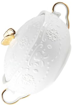 TOGEVAL Ciotola Per Dessert Con Doppio Manico in Ceramica Resistente Con Cucchiaio, Ciotola Antiscivolo Per Insalata, Frutta e Zuppe, Set Da Per Uso Domestico