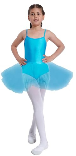 Carnavalife Maillot Ballet Niña para Danza Bailarina de Tirante Fina con Tutus para Niñas Clases y Disfraces de Bailarina, Traje de Danza