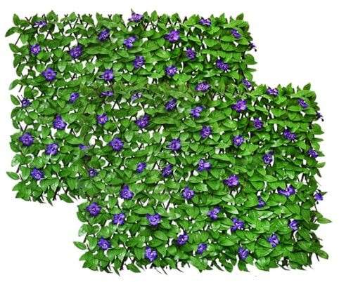 Expandable Fence Privacy Screen for Balcony Patio Outdoor,Decorative Faux Ivy Fencing Panel,Artificial Hedges (1,Ivy)…