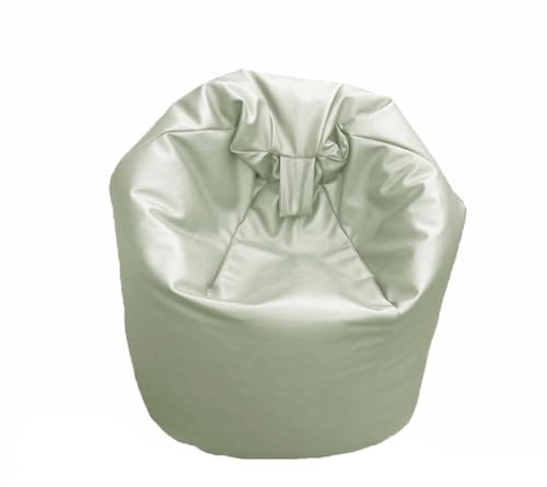 FAUX LEATHER Bean Bag Beanbag Gaming Chair Seat Lazy Lounger Couch (White, Large (70 x 70 x 90 cm))