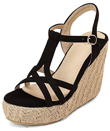 Gicoiz Compensées Espadrille Femmes Bout Ouvert Plateforme Sandal