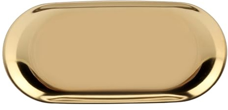 Bandeja de Almacenamiento de Acero Inoxidable, Organizador Pulido con Espejo para Toallas de Invitados, Joyería, Cosméticos, Escritorios de Oficina, Tamaño Grande Plateado (Grande)