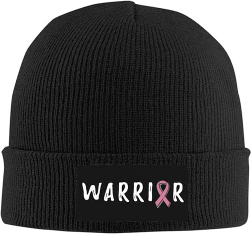 Oudrspo Warrior Beanie-Mütze zur Aufklärung über Gebärmutterkrebs, weich und warm, Winter-Kopfbedeckung, Strickmütze mit Bündchen für Männer und Frauen
